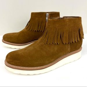 Grenson Trixie Fringe Moccasin Platform Booties